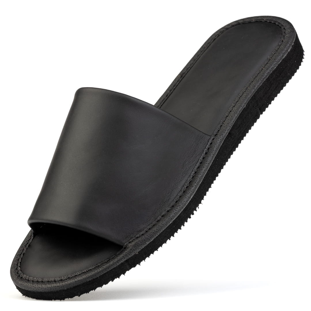 Czarne kapcie damskie premium 1173